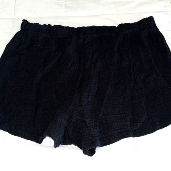 Shein Curve 2XL Black Gauze Cotton Shorts - Picture 4 of 6